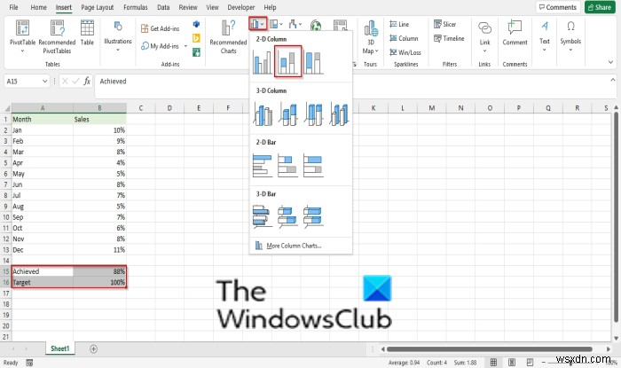 Excel में थर्मामीटर चार्ट कैसे बनाएं