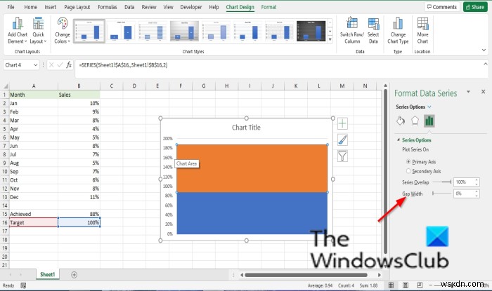 Excel में थर्मामीटर चार्ट कैसे बनाएं