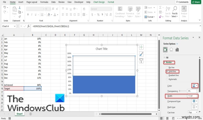 Excel में थर्मामीटर चार्ट कैसे बनाएं