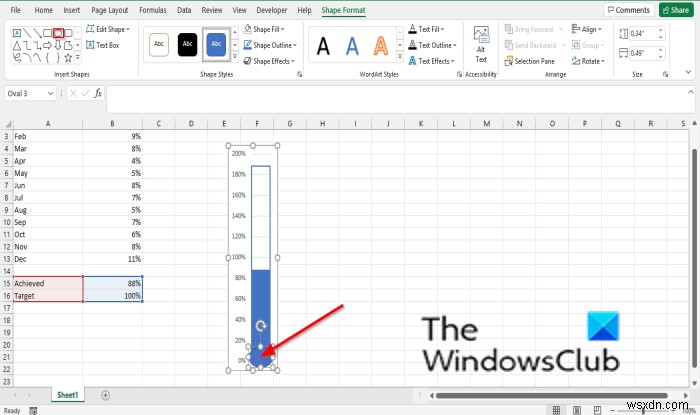 Excel में थर्मामीटर चार्ट कैसे बनाएं