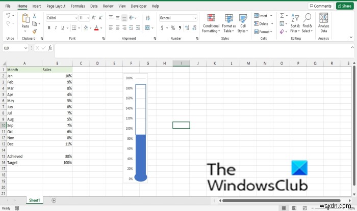 Excel में थर्मामीटर चार्ट कैसे बनाएं