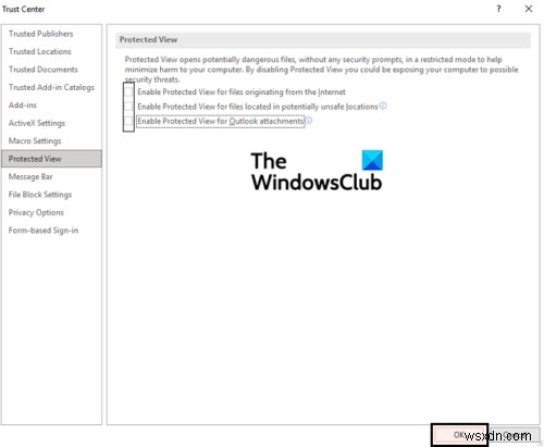 Outlook में Office दस्तावेज़ अटैचमेंट Protected View में खुलते हैं