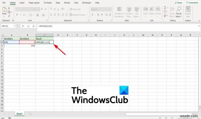 Microsoft Excel में IMSUB फ़ंक्शन का उपयोग कैसे करें