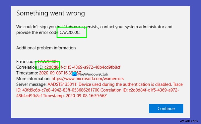 Microsoft Teams त्रुटि CAA20003 या CAA2000C कैसे ठीक करें