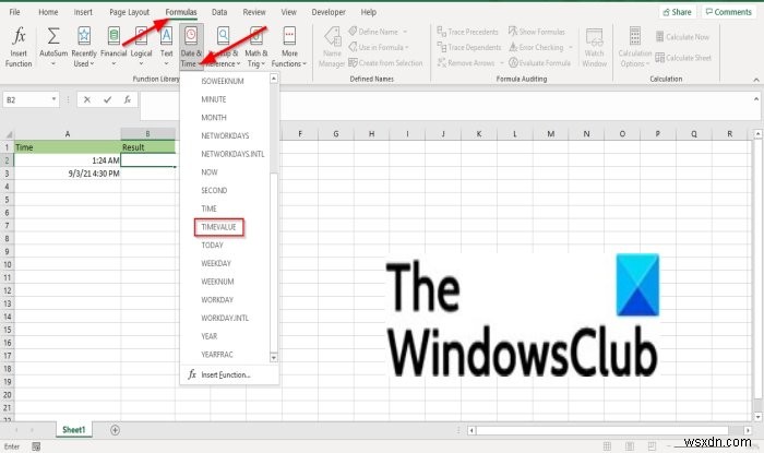 Microsoft Excel में TIMEVALUE फ़ंक्शन का उपयोग कैसे करें