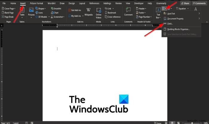 Microsoft Word में टेक्स्ट फील्ड कैसे डालें