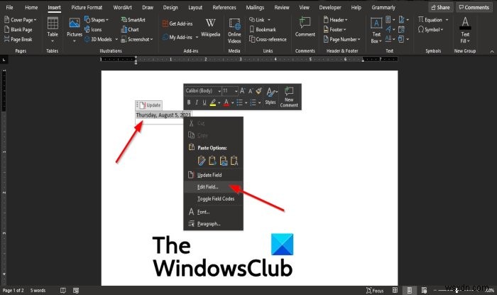 Microsoft Word में टेक्स्ट फील्ड कैसे डालें