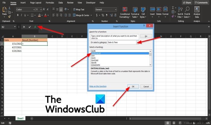 Microsoft Excel में DATEVALUE फ़ंक्शन का उपयोग कैसे करें
