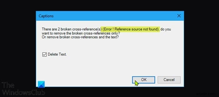 एरर: रेफरेंस सोर्स नहीं मिला – Microsoft Office समस्या