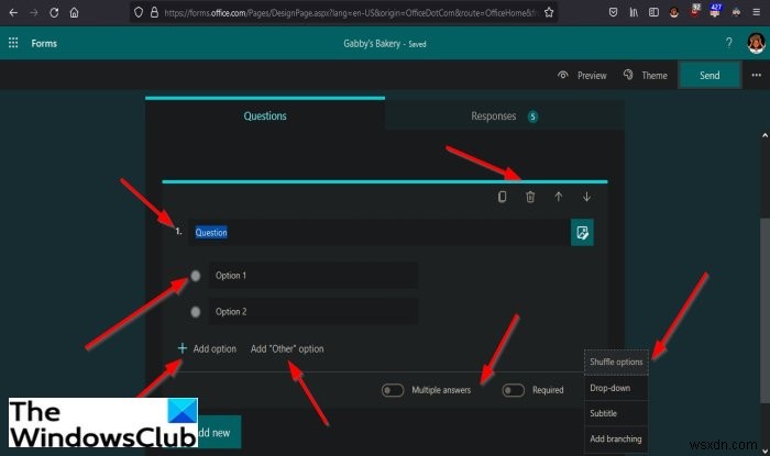 Microsoft Forms में अपने फॉर्म में प्रश्न कैसे जोड़ें