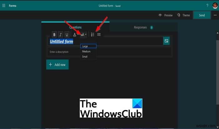 Microsoft Forms में टेक्स्ट को फ़ॉर्मेट कैसे करें