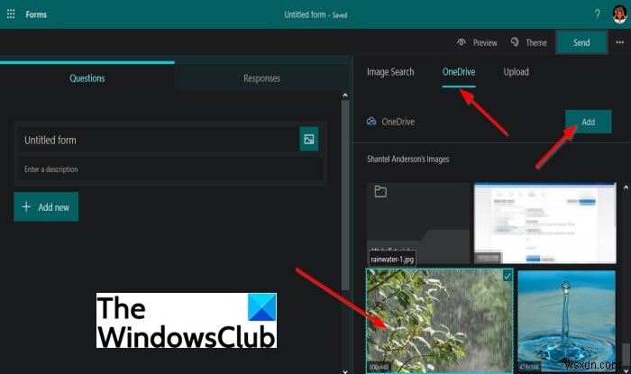 Microsoft Forms में हेडर में इमेज कैसे इन्सर्ट करें