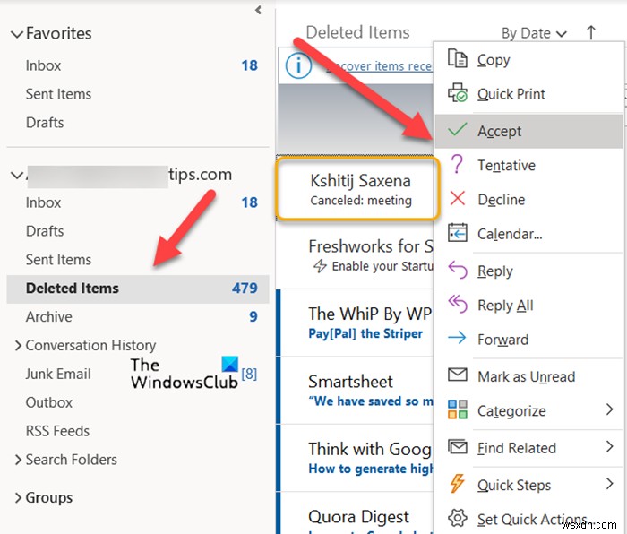 Outlook में पहले अस्वीकार की गई मीटिंग आमंत्रण को कैसे स्वीकार करें