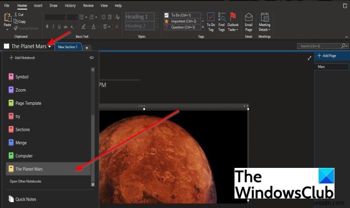 OneNote नोटबुक का नाम, रंग, स्थान कैसे बदलें
