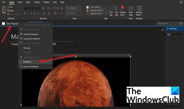 OneNote नोटबुक का नाम, रंग, स्थान कैसे बदलें