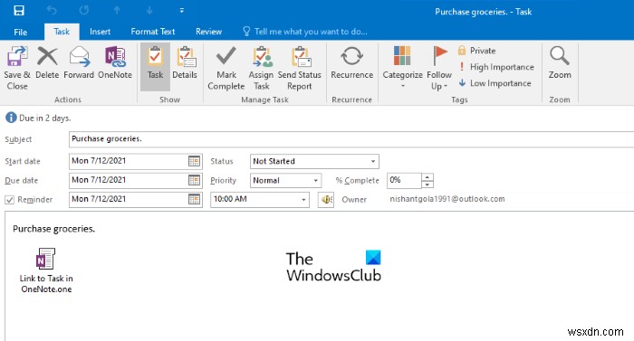 OneNote में Outlook टास्क कैसे बनाएं