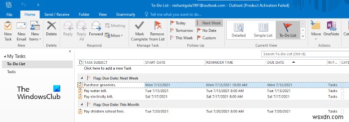 OneNote में Outlook टास्क कैसे बनाएं