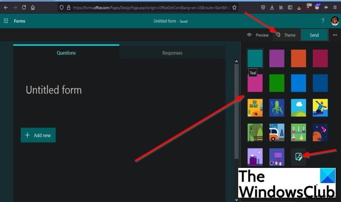 Microsoft Forms में थीम कैसे जोड़ें