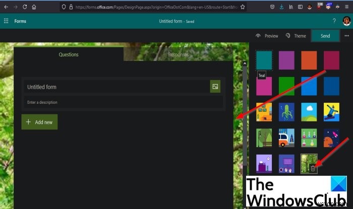 Microsoft Forms में थीम कैसे जोड़ें