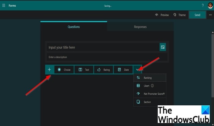 Microsoft Forms में नए फ़ॉर्म कैसे जोड़ें
