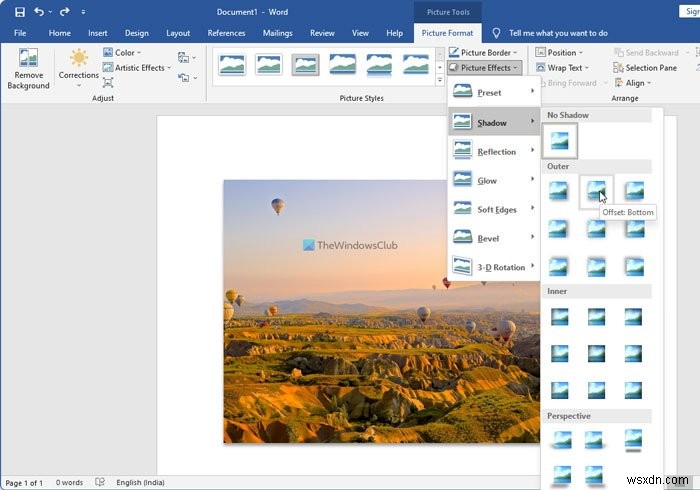 Word Picture Editing Tools का उपयोग करके इमेज कैसे संपादित करें