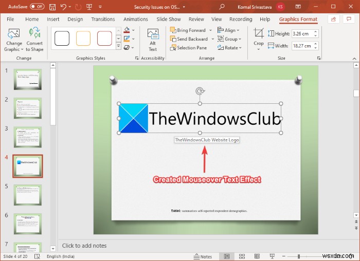 Microsoft PowerPoint में Mouseover Text Effect कैसे बनाएं