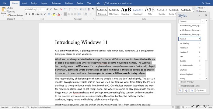 Microsoft Word में सभी फ़ॉर्मेटिंग कैसे हटाएँ