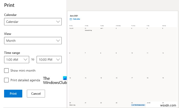 Windows 11/10 में Outlook कैलेंडर कैसे प्रिंट करें