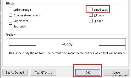 Microsoft Word में स्मॉल कैप्स कैसे करें