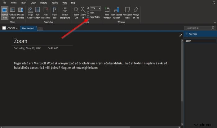 Windows 11/10 पर OneNote में ज़ूम इन और ज़ूम आउट कैसे करें