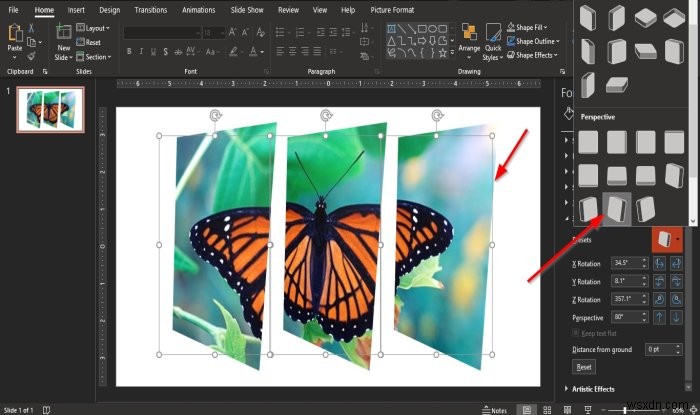 PowerPoint में तस्वीर को टुकड़ों में विभाजित करने के लिए स्प्लिट इफेक्ट कैसे बनाएं