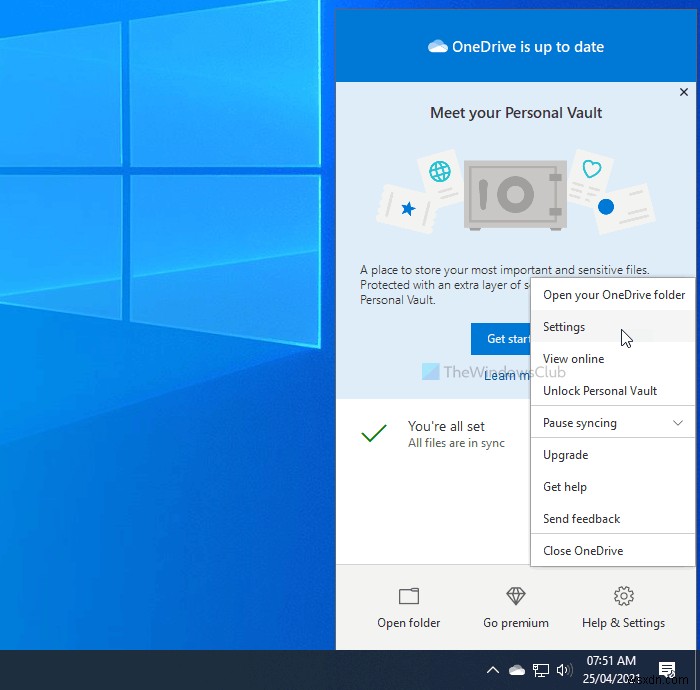 Windows 10 पर OneDrive सिंक स्वचालित रूप से रुकने पर सूचनाएं अक्षम करें