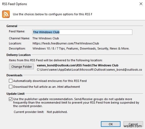 Microsoft Outlook को RSS फीड रीडर के रूप में कैसे उपयोग करें