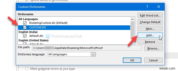 Word, Excel, और Outlook में कस्टम डिक्शनरी कैसे जोड़ें