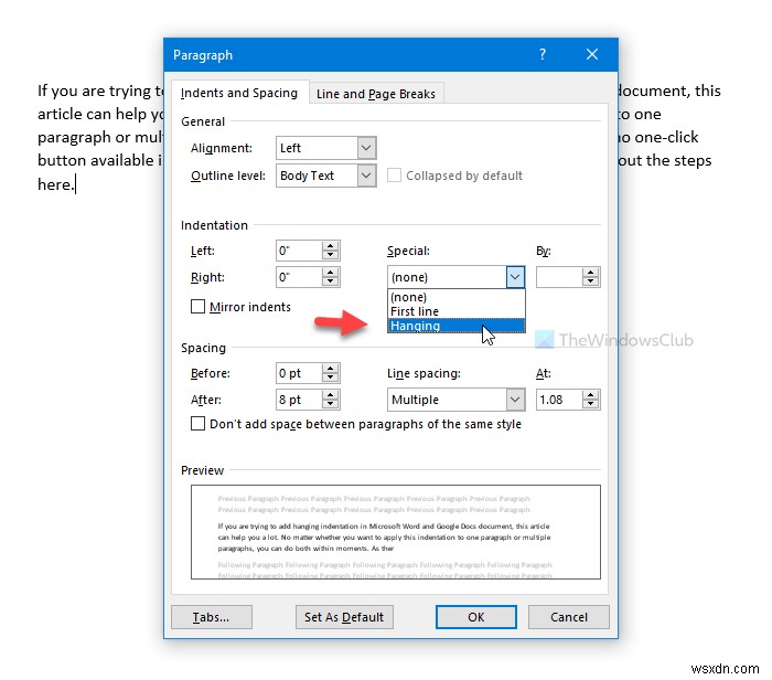 Microsoft Word और Google Docs में हैंगिंग इंडेंट कैसे बनाएं