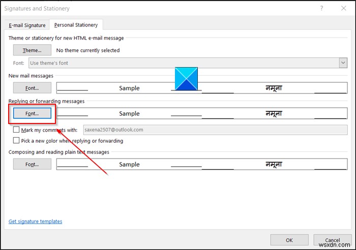 Windows 10 में Outlook में ईमेल का उत्तर देते समय फ़ॉन्ट आकार बदल जाता है