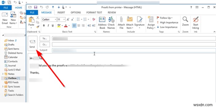 Microsoft Outlook के आउटबॉक्स में अटके ईमेल कैसे भेजें