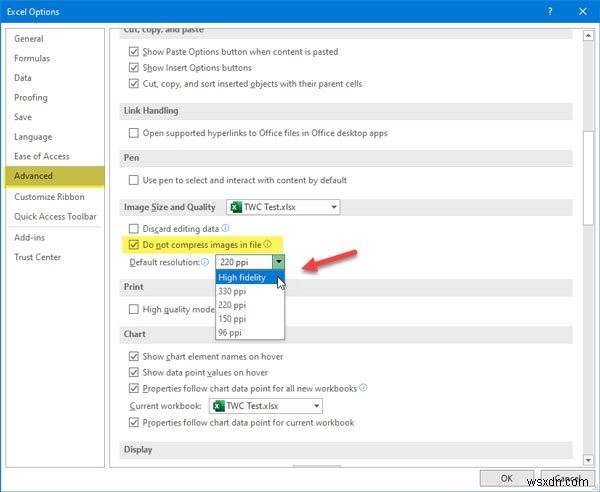 Office 365 ऐप्स में इमेज कम्प्रेशन कैसे अक्षम करें
