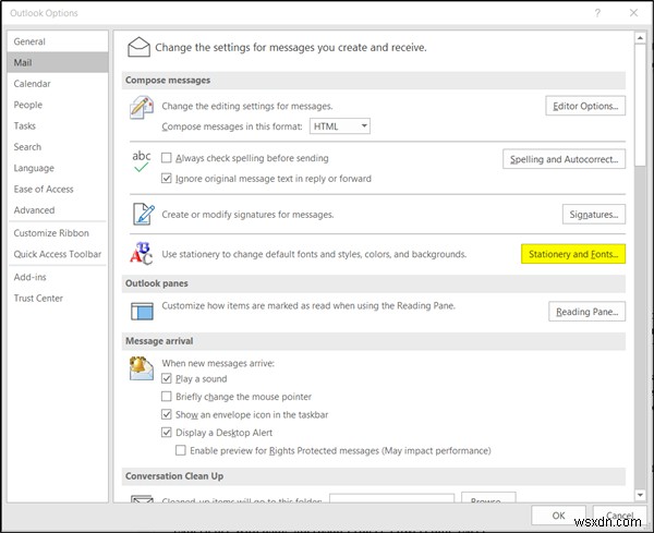Microsoft Outlook में डिफ़ॉल्ट फ़ॉन्ट, रंग, स्टाइल और आकार कैसे बदलें