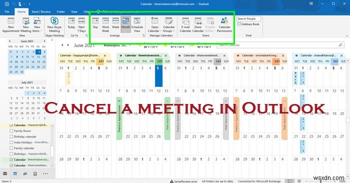 Outlook कैलेंडर में मीटिंग कैसे रद्द करें