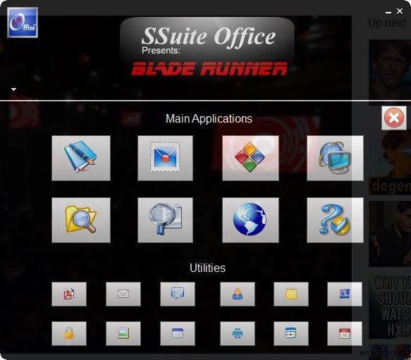 Windows 10 के लिए SSuite Blade Runner पोर्टेबल Office सुइट