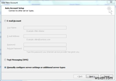 Microsoft Outlook को Gmail के लिए कॉन्फ़िगर करें - मैन्युअल सेटिंग्स