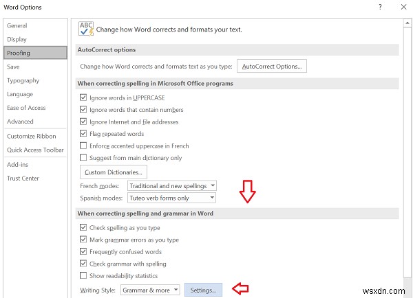 Microsoft Word को संकुचन (Contractions) को त्रुटि के रूप में चिह्नित करने से रोकें