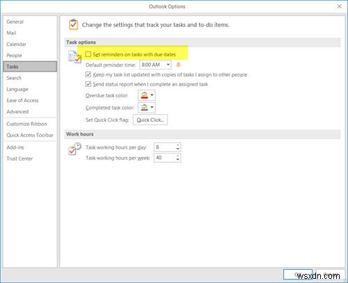 Outlook कैलेंडर रिमाइंडर और पॉपअप नोटिफिकेशन बंद करें
