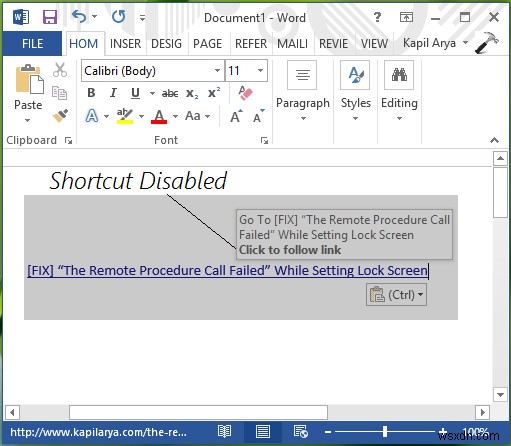 Word में हाइपरलिंक खोलने के लिए Ctrl+Click शॉर्टकट सक्षम या अक्षम करें