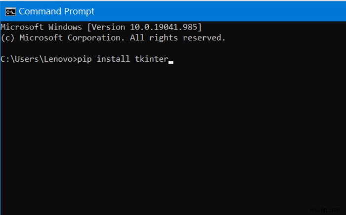 Windows पर pip या easy_install का उपयोग करके Tkinter कैसे इंस्टॉल करें?