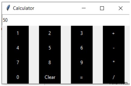 Python में Tkinter का उपयोग करके सरल GUI कैलकुलेटर