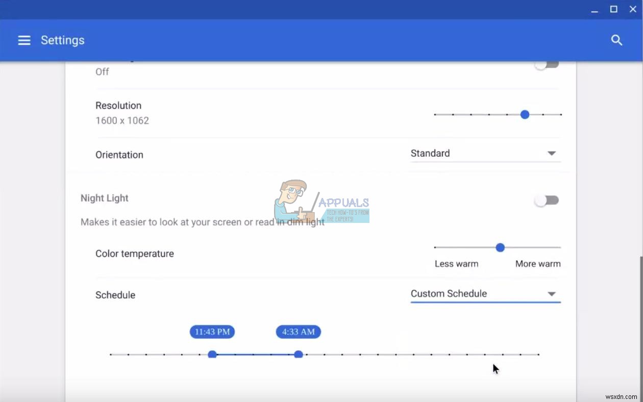Chrome OS पर नाइट मोड कैसे सक्षम करें