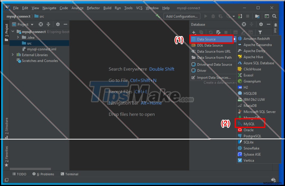 IntelliJ में MySQL सर्वर से कनेक्ट करने के निर्देश