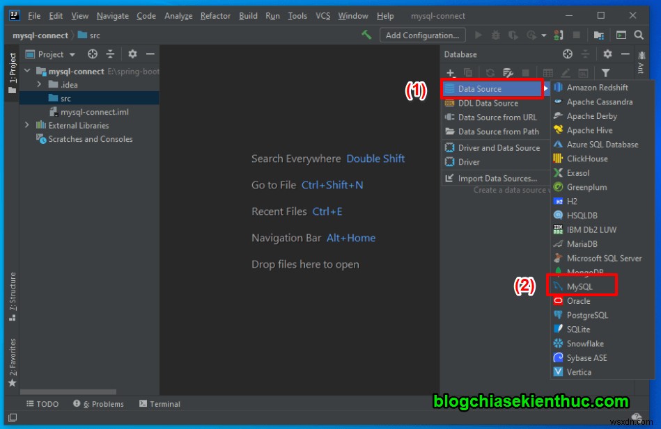 IntelliJ में MySQL सर्वर से कनेक्ट करने के निर्देश